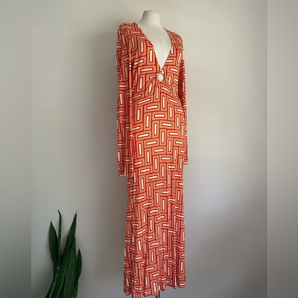 Ronny Kobo Collection Dresses & Skirts - Ronny Kobo LONI Twist Front Jersey GEOMETRIC Maxi Dress sz Large